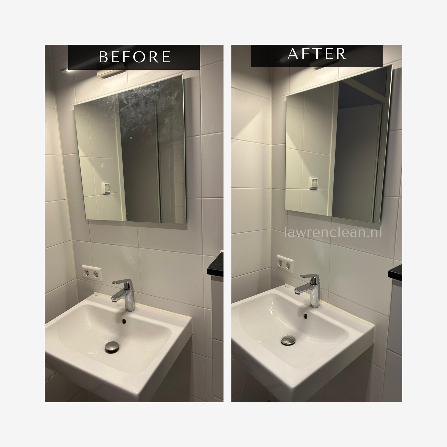 Bathroom sink before and after